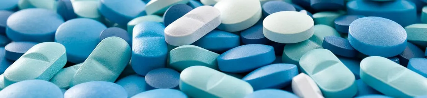 Image of multiple blue pills